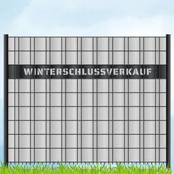 zaun zu® Sichtschutzstreifen Laser Beschriftung "WINTERSCHLUSSVERKAUF" Anthrazit 2,55m