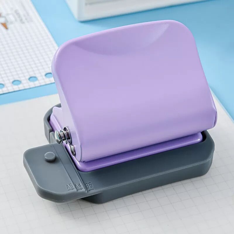 INF 6-Loch-Locher - Kompakter Locher für Ringbücher & Planer Violett