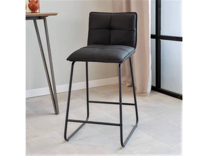 Tabouret de Bar - DIMEHOUSE - Jelle - Anthracite - Style Industriel - Utilisation Intérieure