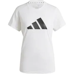 adidas Train Essentials Big Performance Logo Trainingsshirt Damen IT0545 - white/black XS