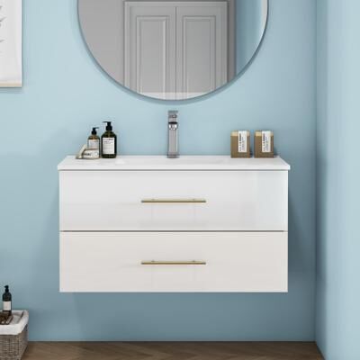Loedds 36-Inch Floating Bathroom Vanity with Sink, 2 Drawers