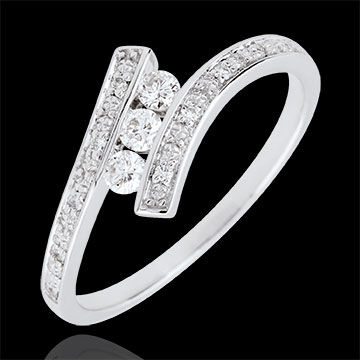 Edenly Trilogie Ring Kostbarer Kokon - Elyssa - WeiÃŸgold - 18 Karat