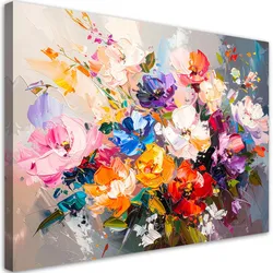 LEINWANDBILD Bunter Blumenstrauß Farbe 90x60cm