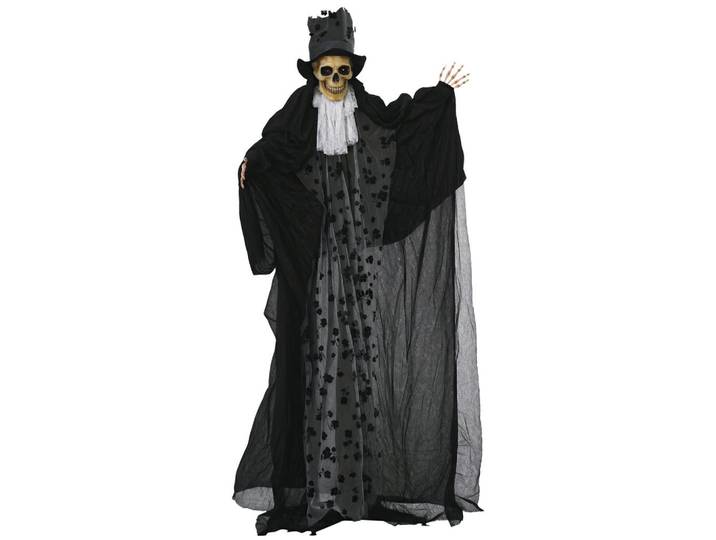 ComfortXL Halloweendeko De-42042 Gespenst Bräutigam mit Spezialeffekten und Soundfunktion, Schwarz, Metall, 115x189x65 cm, Dekoration