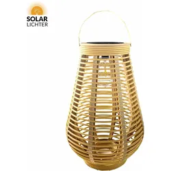 Solar Lichter, Gartenbeleuchtung, SOLAR LEUCHTEN Solar LED-Akku-Rattanleuchte Solar L, 2700 K