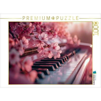 CALVENDO Puzzle Symphonie im Frühling - Klavier und Kirschblüten | 1000 Teile Lege-Größe 64x48cm Foto-Puzzle für glückliche Stunden