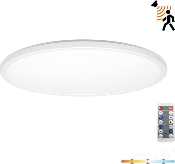 Kobi Premium NIVERA CIRCLE LED plafondlamp, 18W, wit, rond, met bewegings- en schemersensor, 3 kleurtemperaturen (3000/4000/6000K), IP54
