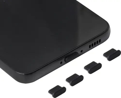 Renkforce USB-C Staubschutzstecker für Mobilgeräte, schwarz, 4 Stück/Set, Schwarz