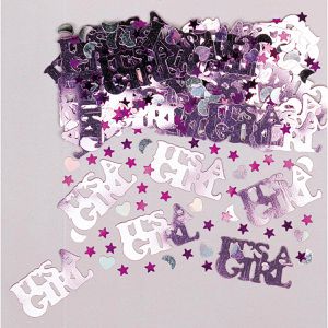 Amscan Konfetti INT36033, Its a Girl, aus Folie, Streudeko, lila / pink, 14g Beutel
