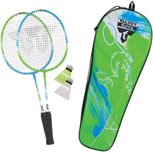 Talbot-Torro Badmintonschläger 2-Attacker Junior, 5-teilig, 2 Schläger, 2 Bälle & Transporttasche