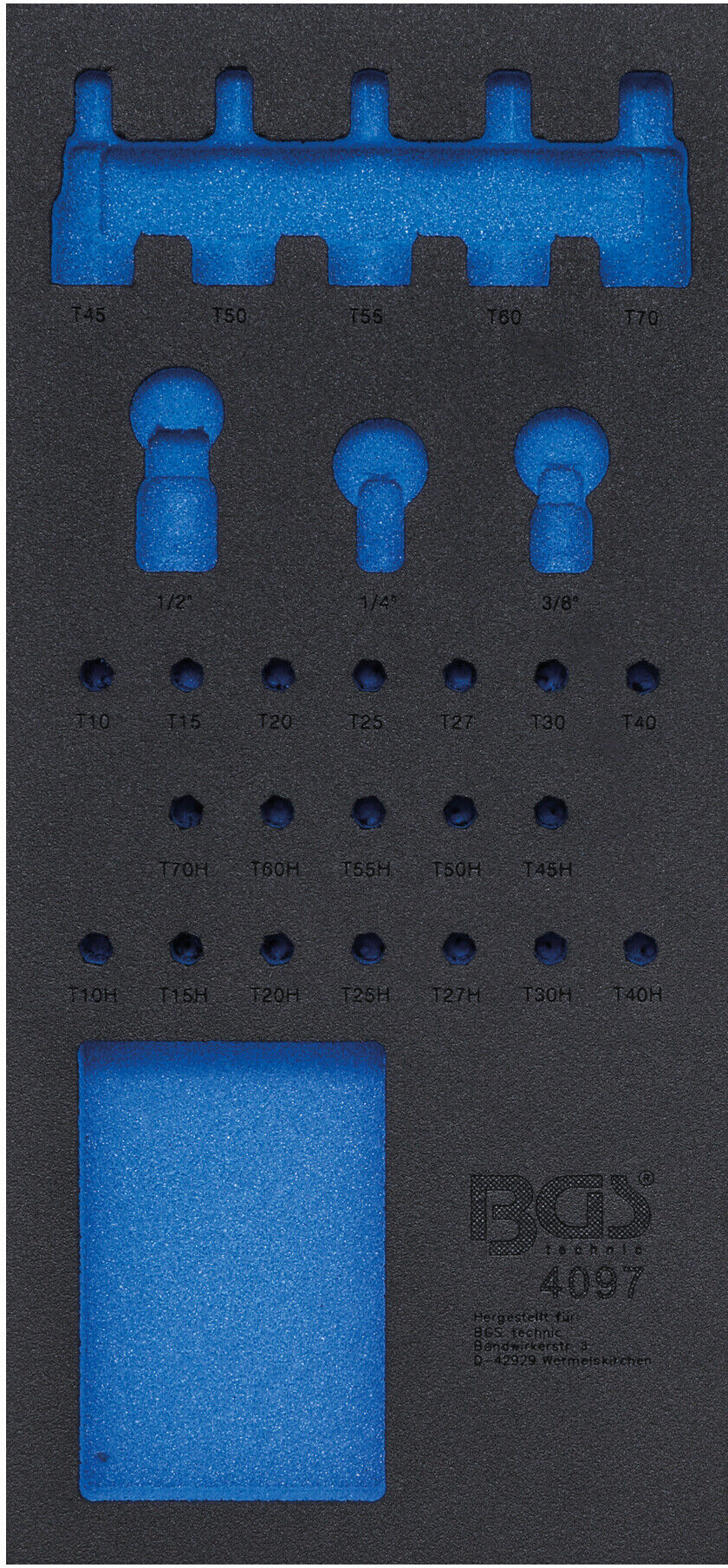 BGS Werkstattwageneinlage 1/3 4097-1, leer, für Art. 4097 ; BGS technic)