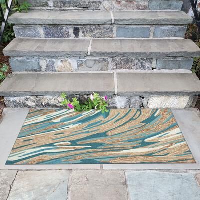Lush Decor Capri Big Wave Indoor/Outdoor Area Rug