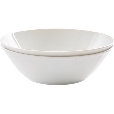 Schale RETSCH ARZBERG "Servierschale HEIKE WEISS 23 cm, Set 2-teilig, rund Porzellan", weiß, H:6,6cm Ø:23cm, Porzellan, Schüsseln, Schale, Formschöne Servier- & Beilagenschalen im 2er Pack – edel & zeitlos -
