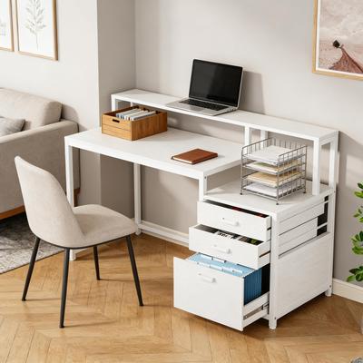Sturdy Writing Desk,Spacious Office Desk,Two-tier tabletop Computer Desk