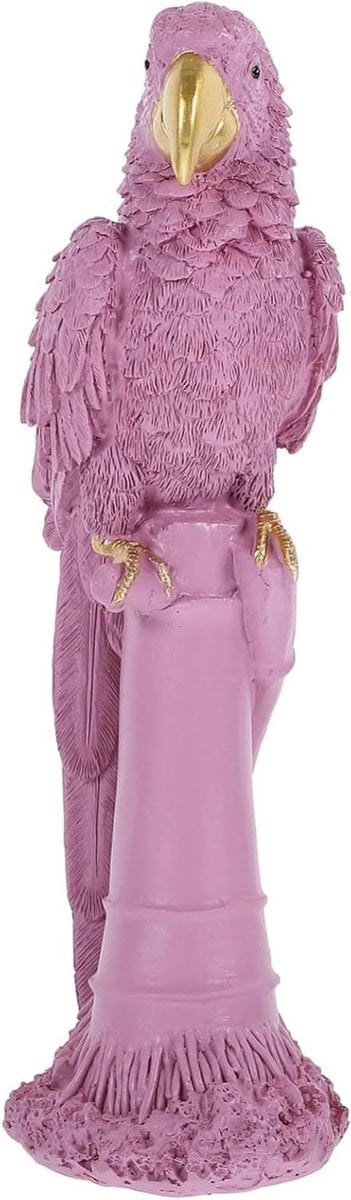 Paars Papegaai Beeldje - Levensecht Vogel Ornament voor Huisdecoratie - Lengte: 25,5 cm