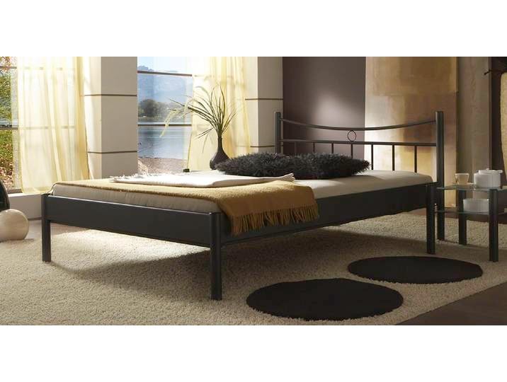 Metallbett Iris , schwarz , ohne Fußteil , 180x190