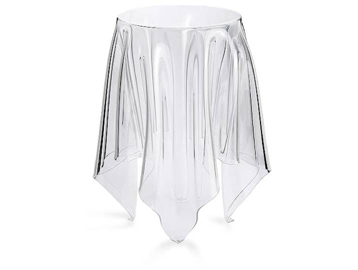 Essey Beistelltisch Illusion, handgearbeiteter Sofatisch, Design Beistelltisch, Acryl, Höhe 44 cm, Ø 31 cm, transparent