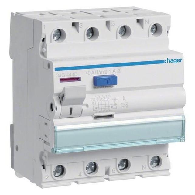 Hager FI-SCHALTER 40/4 0,1A G/A / CJG444D PULSSTROMS. CJG444D (40 A) (CJG444D)