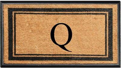 "A1 Home Collections Markham Border Natural Flocked Rubber Large Doormat 30""x48"""