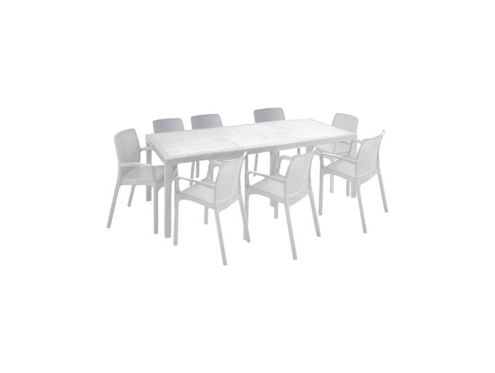 Salon de jardin en plastique blanc