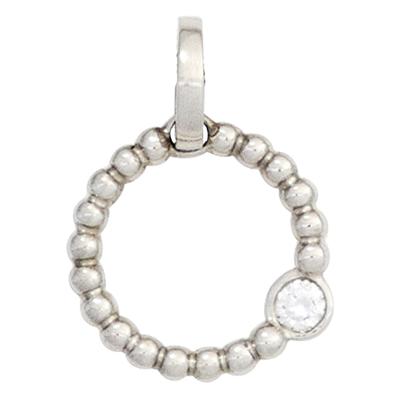 Kettenanhänger JOBO "Platinanhänger rund 12 mm", silber (platin 950), Schmuckanhänger, Damen, SI = kleine Einschlüsse, Diamanten Platin 950, Diamanten, Platin 950, Kettenanhänger, 950 Platin mit Diamant Brillant