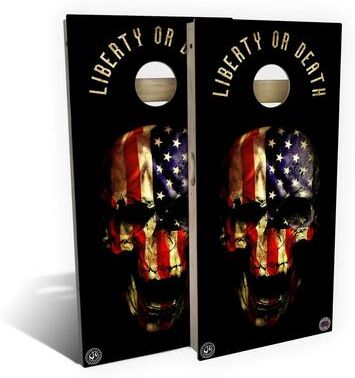 Skip's Garage American Flag Punisher Outdoor Cornhole Board Set