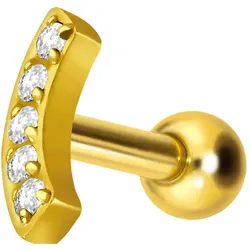 Titan Ohrpiercing mit Innengewinde BOGEN + 5 KRISTALLE