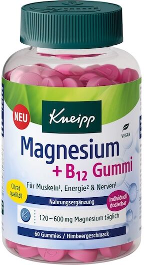 Kneipp Gesundheit NahrungsergaenzungsmittelMagnesium + B12 Gummis 216 g (36,99 € / 1 kg)