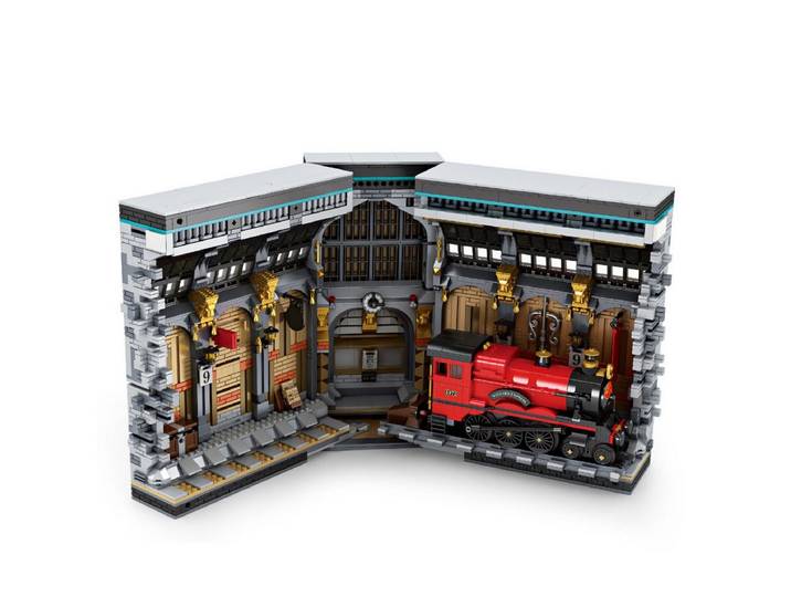 Reobrix 66031 Spielbausteine, (Klemmbaustein Set, 3060 St., Bauset), Klappbares Diorama mit integrierter Beleuchtung