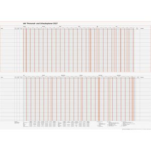 Rido-Ide Urlaubsplaner Personal-& Urlaubsplan, Jahr 2027, 86 x 61 cm, für 30 Mitarbeiter