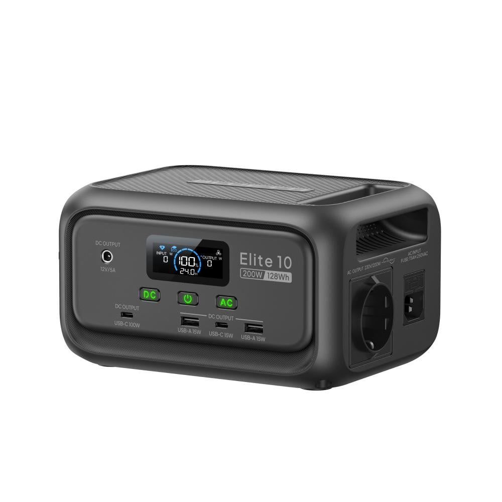 Bluetti Elite 10 Mini-powerstation, draagbare 128 Wh accu met 200W omvormer, zwart