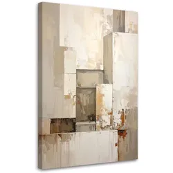 BILD auf Leinwand, Abstrakt Formen in Beige