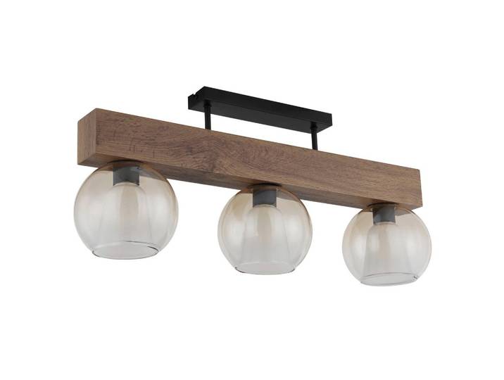 Deckenleuchte Barry L: 74 cm Klar Schwarz Dunkelbraun