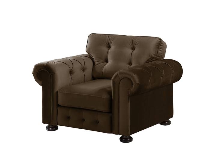 Sessel Marau Braun/Braun Webstoff/Samt 125 x 93 x 100cm