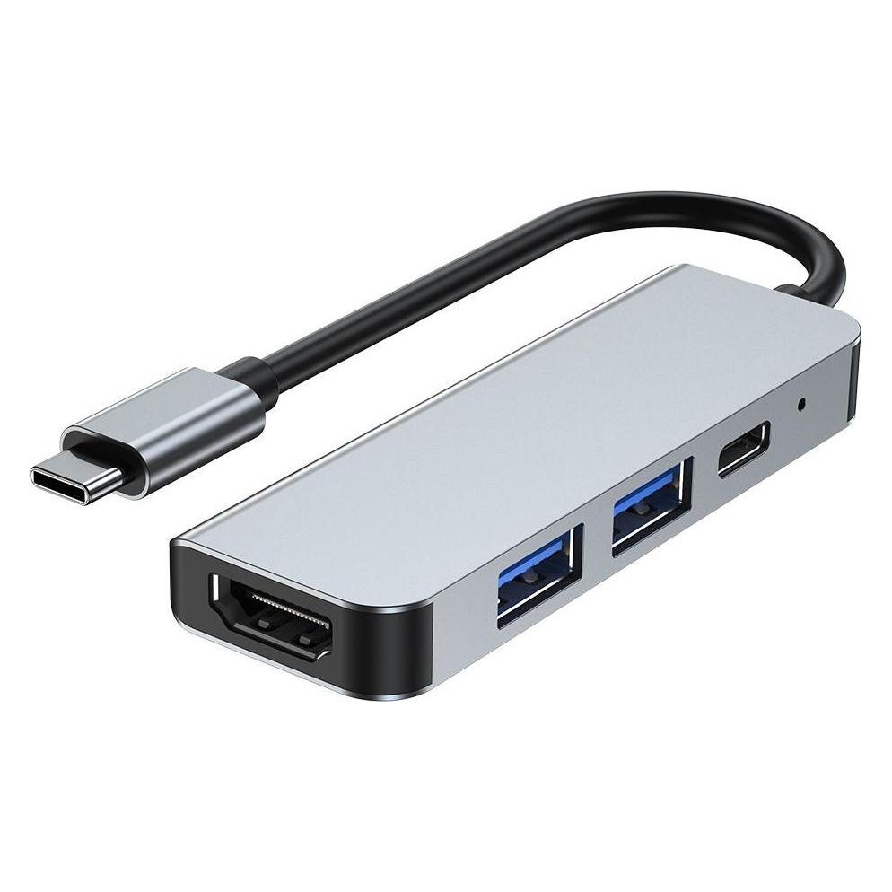 Tech-Protect HUB V2 4in1 USB-C - USB-A 3.0 / USB-A 2.0 / USB-C / HDMI - gray (USB-C, 4 Ports) (20241-0)