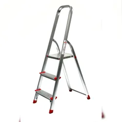 Stehleiter 3 Stufen 134x42cm Alu SZAGATO Stufenleiter 3 Stufen Stehleiter 3 Stufen Aluleiter 3 Stufen Haushaltsleiter 3 Stufen Bockleiter 3 Stufen