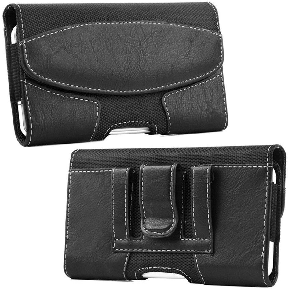 INCOVER Universal Læder Etui til Mobil - Sort (Maks Mobil: 180 x 85 mm)