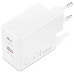 Lenovo Dual USB-C 65W GaN Charger (65 W), Notebook Netzteil, Weiss