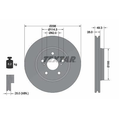 Textar Bremsscheibe [Hersteller-Nr. 92315703] für Toyota