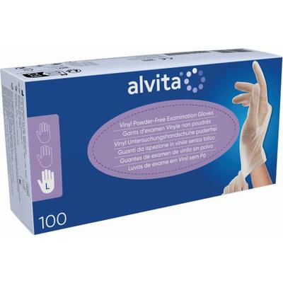Alvita Vinyl Unt.Handschuhe unsteril puderfrei L 100 St Handschuhe