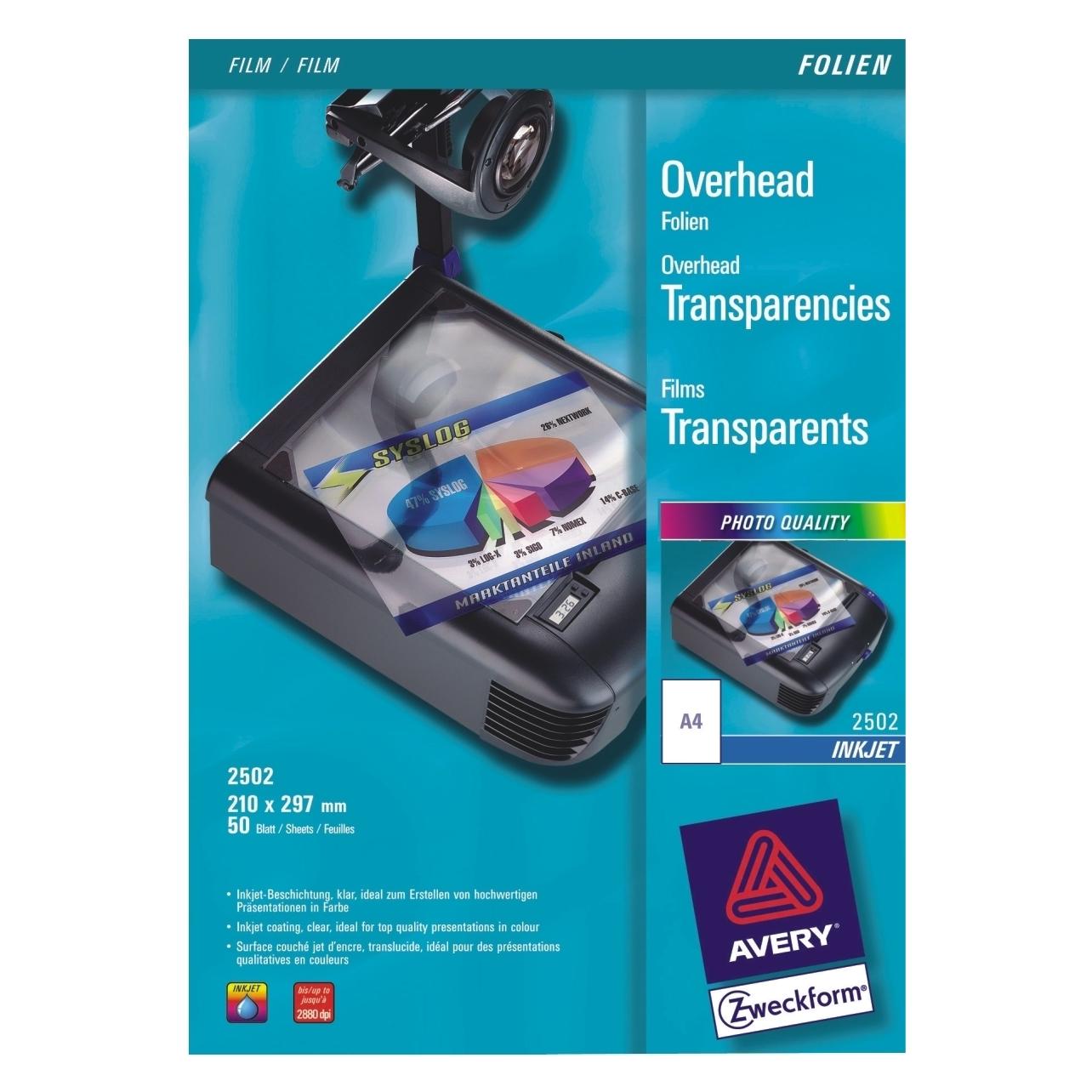 Avery Overhead-Folien (110 g/m², 50x) (2502Z)
