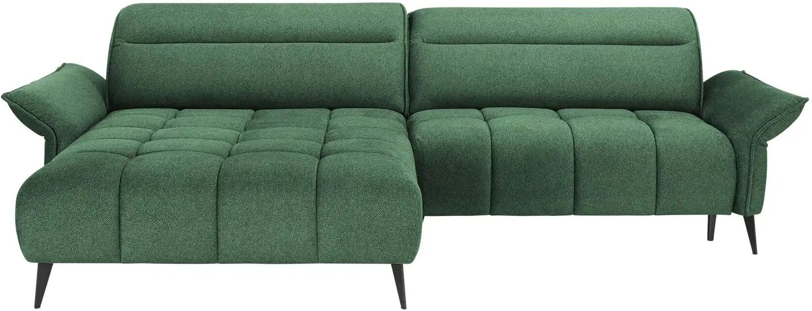 switch Ecksofa mit Kopfteilverstellung Cavani ¦ grün ¦ Maße (cm): B: 272 H: 95