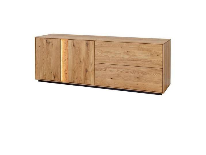 JVmoebel TV-Schrank Eleganter TV-Ständer aus Holz in Braun mit LED-Beleuchtung (1-St., TV-Schrank) Made in Europa