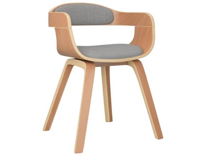 KTHLBRH Einheit 2 Esszimmerstühle Taupe, gefaltetes Holz und Stoff Buchenholz, Schaumstoffpolsterung, 110 kg, Kapazität für Küche oder Wohnzimmer