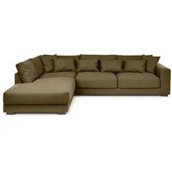 BOOOM Ecksofa Diego Stoff Grün Olive