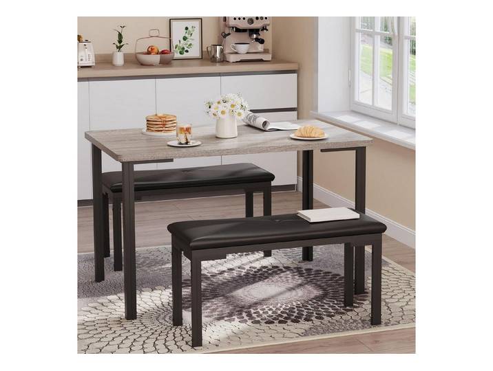 LuxusKollektion Essgruppe Esszimmer Set Grau 4-er Set