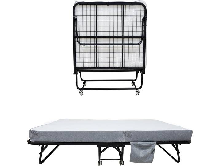 Lit pliant de luxe Diplomat 75''x31'' avec matelas pour adultes, lit pliable portable, cadre super résistant, pliable, enroulable