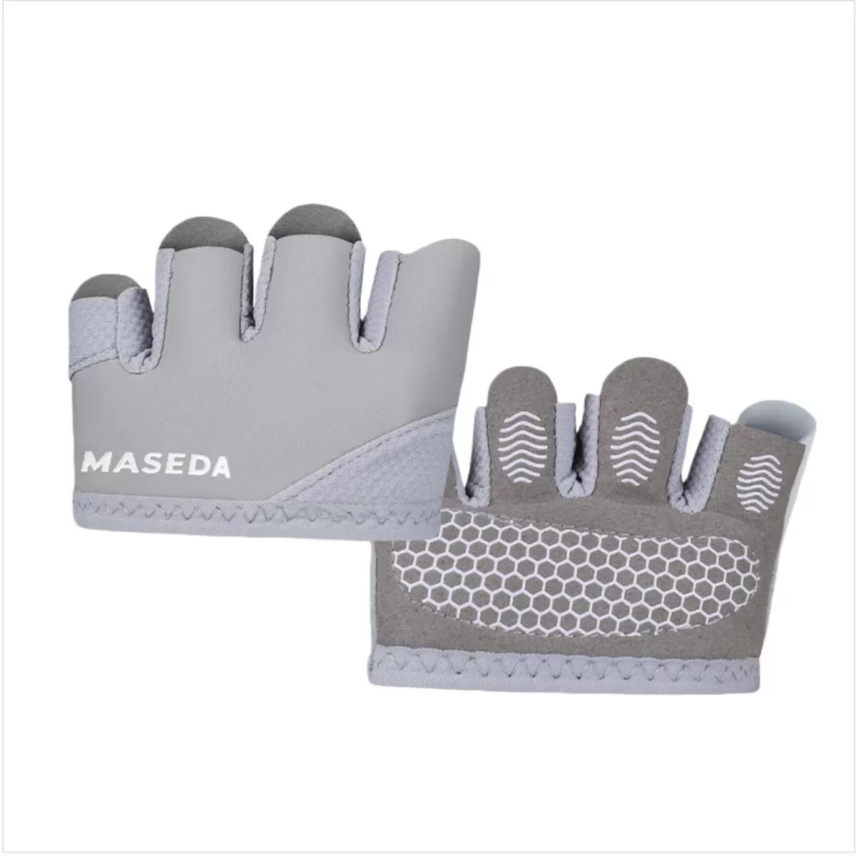 INF Professionelle rutschfeste Trainingshandschuhe mit halben Fingern – Anti-Hornhaut-Gym-Handschuhe Grau