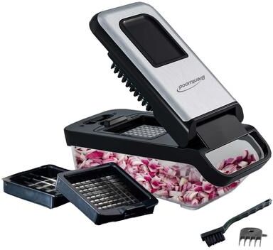 Brentwood 3.6 Cup Vegetable Chopper in Black with 2 Interchangeable Blades