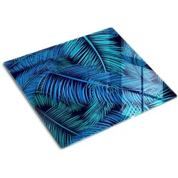 GLASPLATTE 60x52 cm Palmblätter
